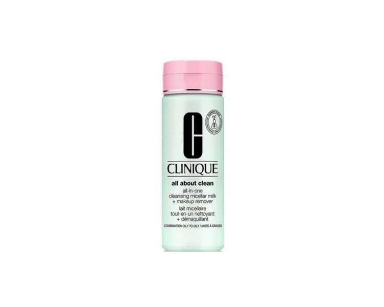 Clinique All About Clean All-In-One Cleansing Micellar Milk and Makeup for Combination to Oily Skin Women 6.7 oz