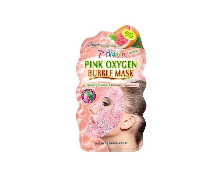 7th Heaven Pink Oxygen Bubble Sheet Face Mask for Quick Cleansing Hydration