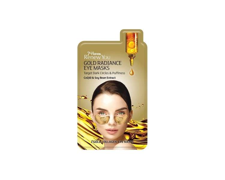 7th Heaven Renew You Gold Radiance Eye Masks Enriched with CoQ10 and Soybean Extract to Combat Dark Circles and Puffiness