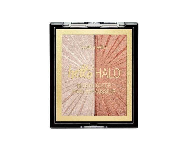 Wet n Wild MegaGlo Hello Halo Blushlighter Highlight Bling - Rouge and Highlighter Duo with Soft and Customizable Reflective Shades and Pearl Pigments for Radiant Skin