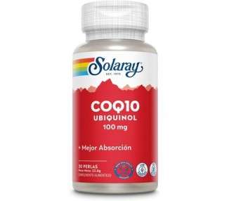 Solaray Ubiquinol CoQ-10 100mg Coenzyme Q10 30 Pearls