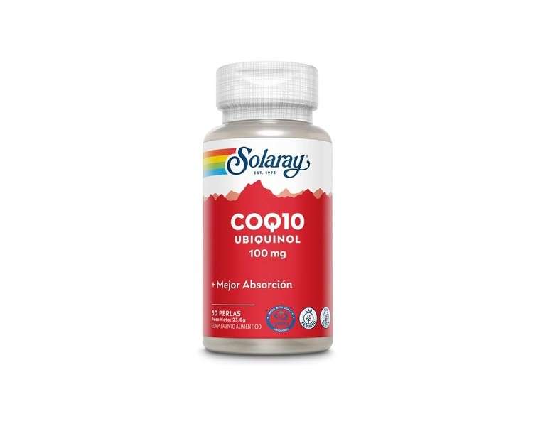 Solaray Ubiquinol CoQ-10 100mg Coenzyme Q10 30 Pearls