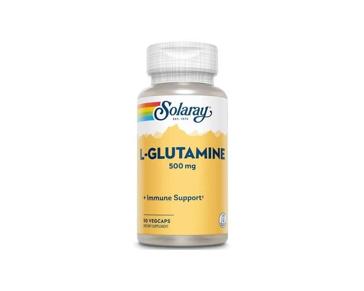 Solaray L-Glutamine 500mg Healthy Muscle Recovery Gastrointestinal & Immune System Support 50 VegCaps