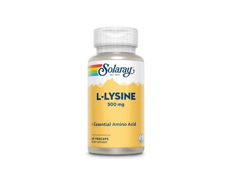 Solaray L-Lysine 500mg Amino Acid for Healthy Cognitive, Immune System, GI Function, Bones, Joints, and Skin Support