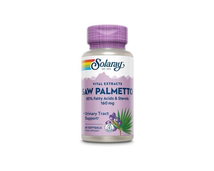 SOLARAY Saw Palmetto Extract Prostate Health and Urinary Tract Support 60 Softgels