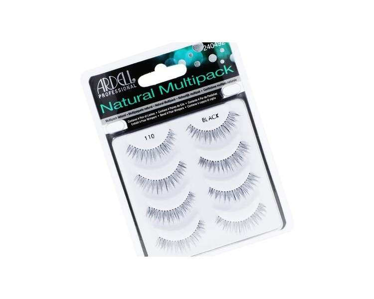 ARDELL Natural Lashes No. 110 False Eyelashes 4 Pair Set - Handmade, Vegan, Flexible and Reusable