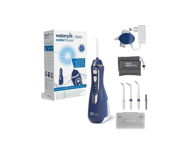 Waterpik Cordless Advanced Waterflosser with 4 Tips Blue WP-563EU & Ultra Professional Waterflosser with 7 Tips White WP-660EU