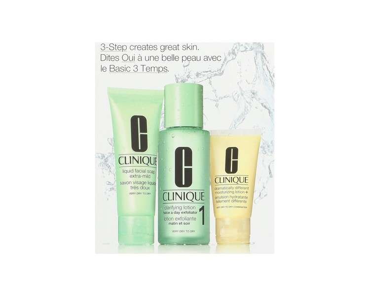 Clinique 3-Phase Skincare Facial Cleanser 50 ml + Toning Lotion 100 ml + Moisturising Cream 30 ml