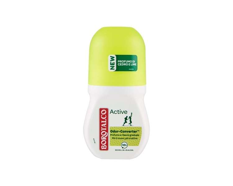 Borotalco Roberts Active Cedar and Lime Deodorant Roll-On 50ml