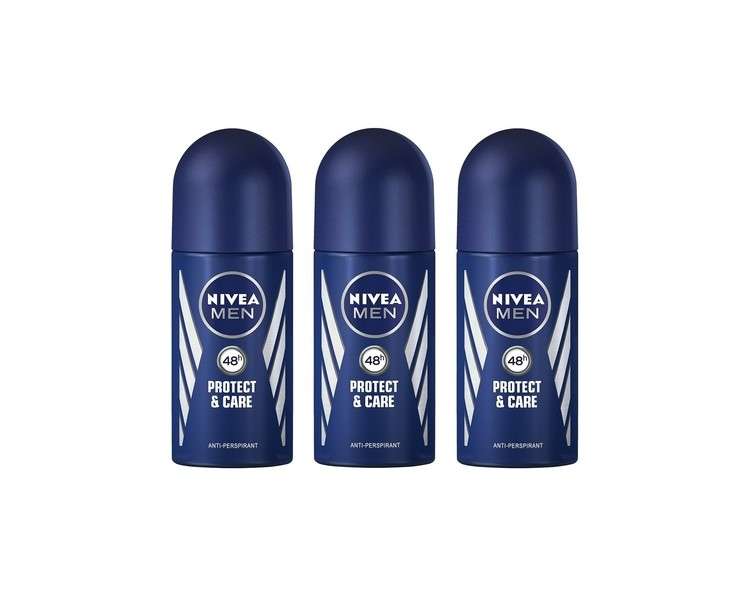 Nivea PROTECT & CARE Men's Roll On Anti-perspirant Deodorant 1.7oz 50ml