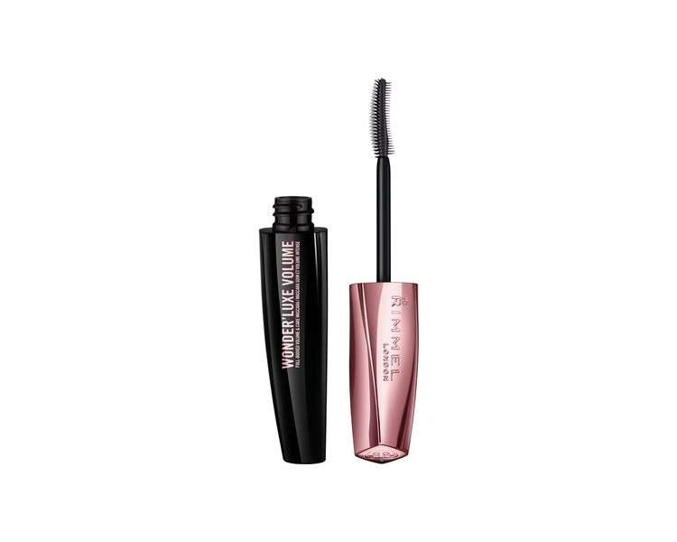 Rimmel Extreme Black Mascara Volumising Liquid Eye Cosmetic Brush Wonder'Luxe Volume Standard Female Eyelash 1