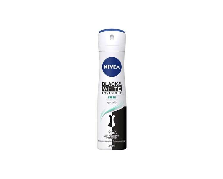 NIVEA Invisible Deodorant Spray For Black & White Fresh 150ml