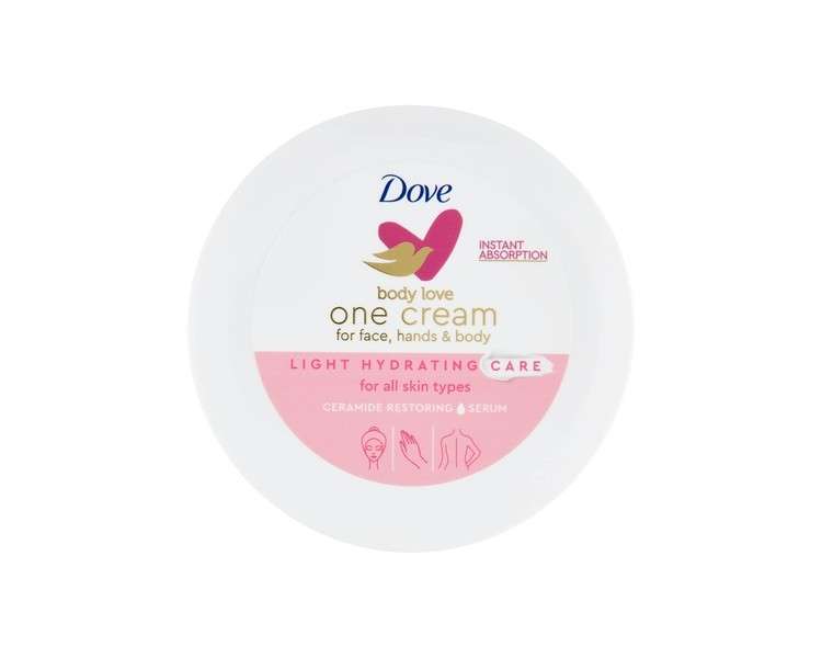 Dove Body Love One Cream for Dry Skin Light Hydration Instantly Absorbed 250ml