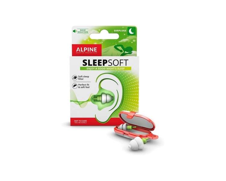 Alpine SleepSoft Sleeping Earplugs Ultra Soft Filter for Side Sleeper