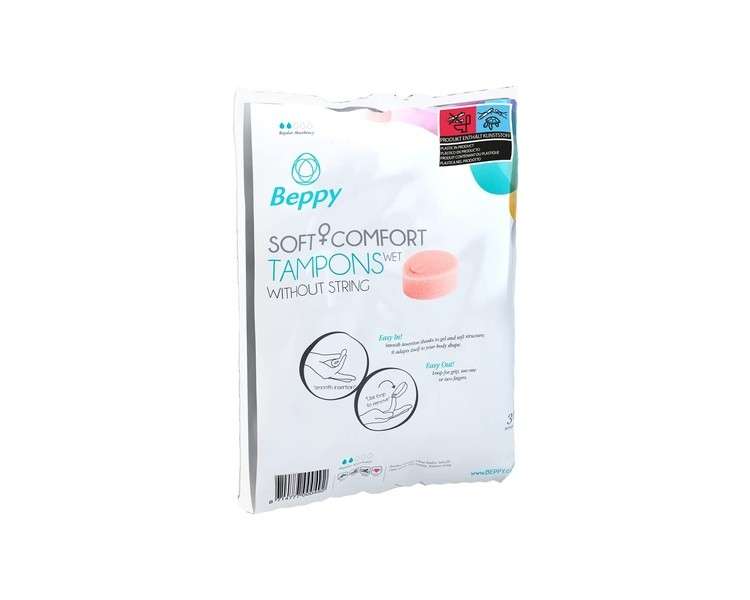 Beppy WET Soft and Comfort Tampons 30 Pack - Hygienically Packed for More Freedom During Periods