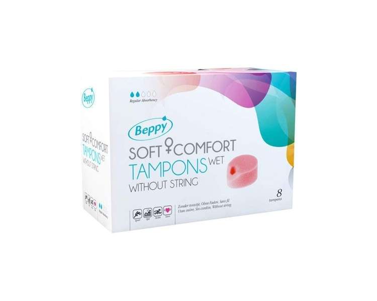 Beppy Soft Comfort Tampons with Lubricant Lamination - Pack of 8