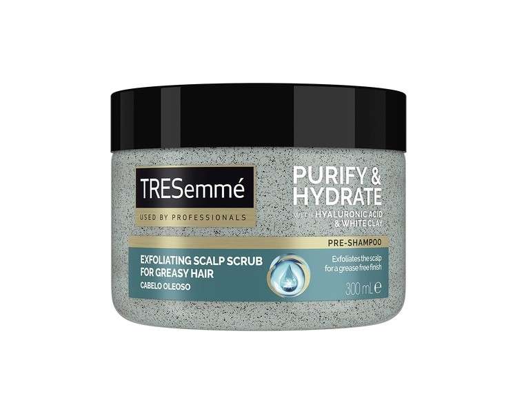 TRESemme Purify & Hydrate Scalp Scrub with Hyaluronic Acid and White Clay for Greasy Hair 300ml