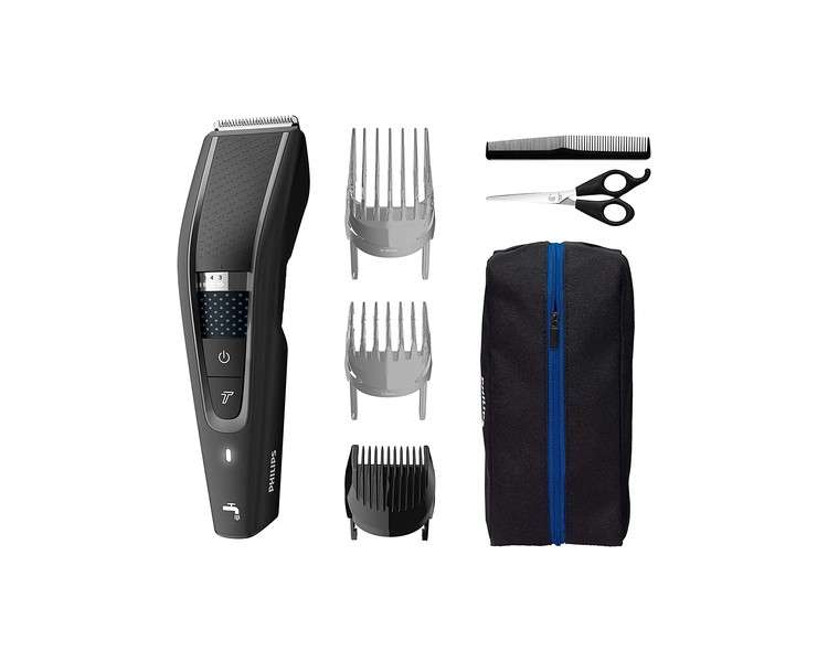 Philips HC5632/15 Hair and Beard Trimmer Series 5000 with Soft Carrying Case and Barber Set