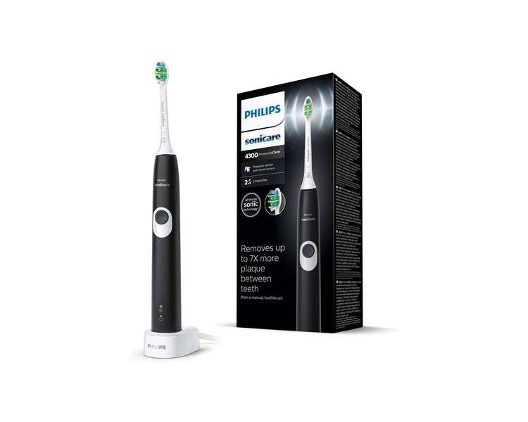 Philips 4300 Series HX6800/63 Electric Sonic Toothbrush for Adults Black with Integrated Battery 110-240 Li-Ion Battery