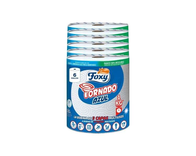 Foxy Tornado Blue 3 Layers Multi-purpose Roll