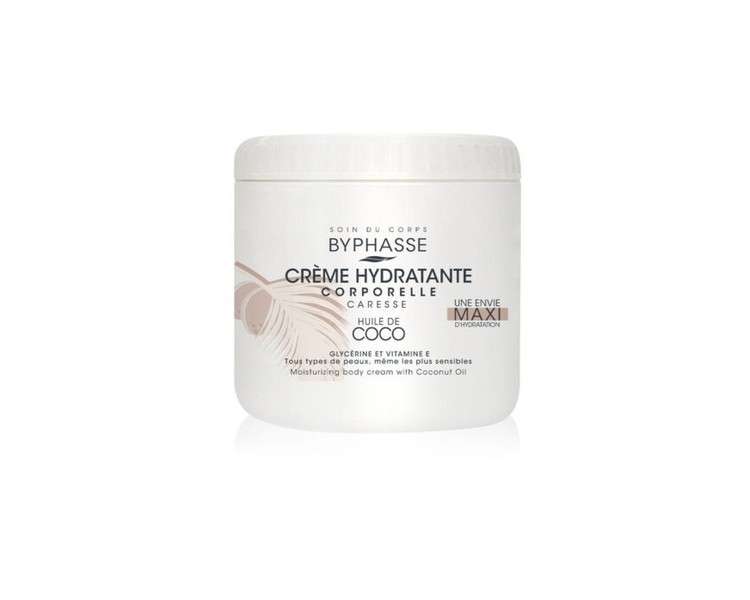 Byphasse Body Cosmetics Unisex Moisturizing Cream with Coconut Oil 500ml