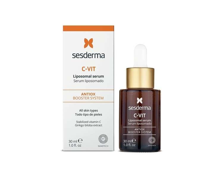 Sesderma C-Vit Liposomal Serum Hydrated and Radiant Skin Antioxidant Serum First Signs of Ageing Pigmentation Vitamin C Serum for Face Professional Skincare 30ml