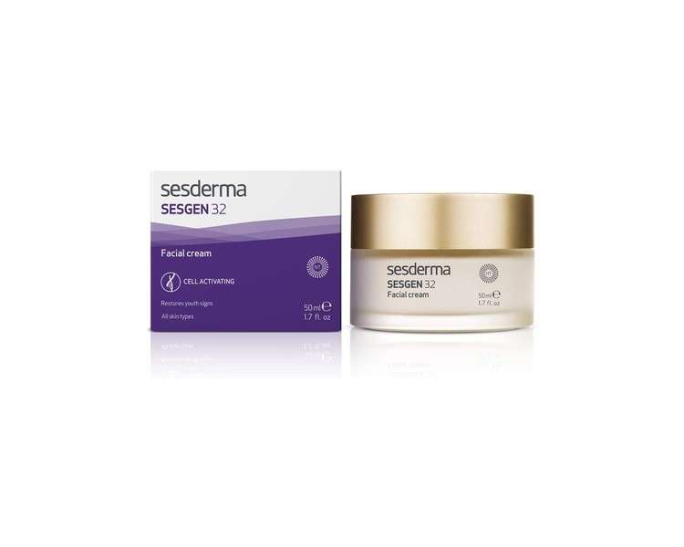Sesderma Sesgen 32 Cell Activating Cream Anti-Ageing Cream for Face Hi-Tech Ingredients Helps Prevent Wrinkles Resynchronizes Natural Skin Repair Process Nourishing Cream Revitalising Cream 50ml