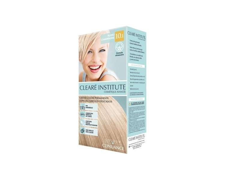 Colour Clinuance 10.1 Champagne Blonde Hair Dye for Sensitive Hair - Permanent Color without Ammonia - More Shine - Intense Color - 100% Coverage - Dermatologically Tested