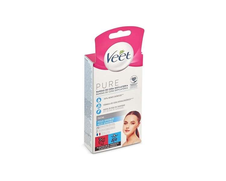 Facial Hair Removal Strips Veet Sensitive skin 20 Units