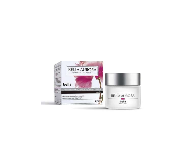Bella Aurora Repairing Night Treatment Cream 50ml - Anti-Acne, Regenerating, Minimizes Pores, Improves Skin Texture
