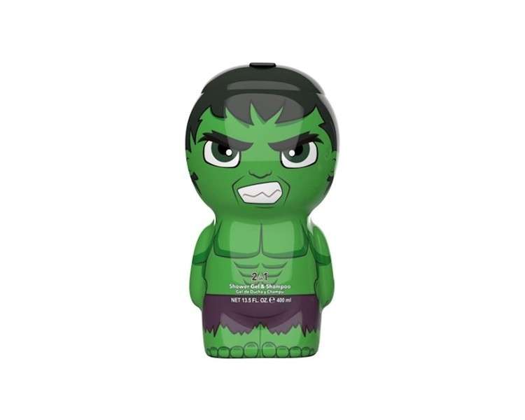 Air-Val Hulk 2in1 Shower Gel & Shampoo 400ml - 3D Figure with Great Scent for Kids and Adults