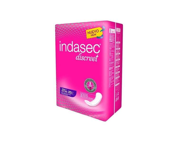 Indasec Estandar Extra Black Pads 20 Count