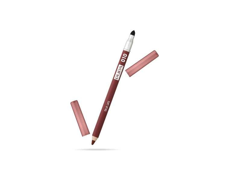 Pupa Milano True Lips Blendable Lip Liner Dual-Ended Matte Lining Color and Brush 010 Burnt Sienna 0.042oz