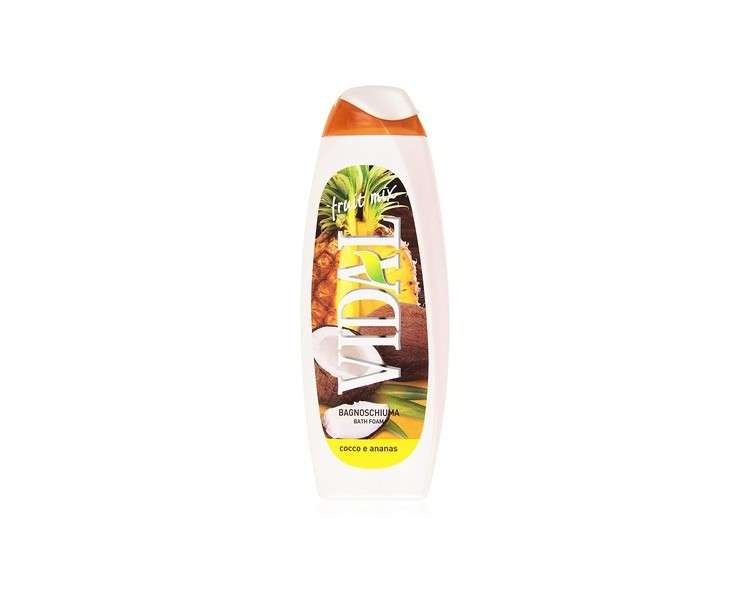 Vidal Fruit Mix Bath Foam with Coconut and Pineapple 16.9 Fluid Ounces (500ml) - Italian Import