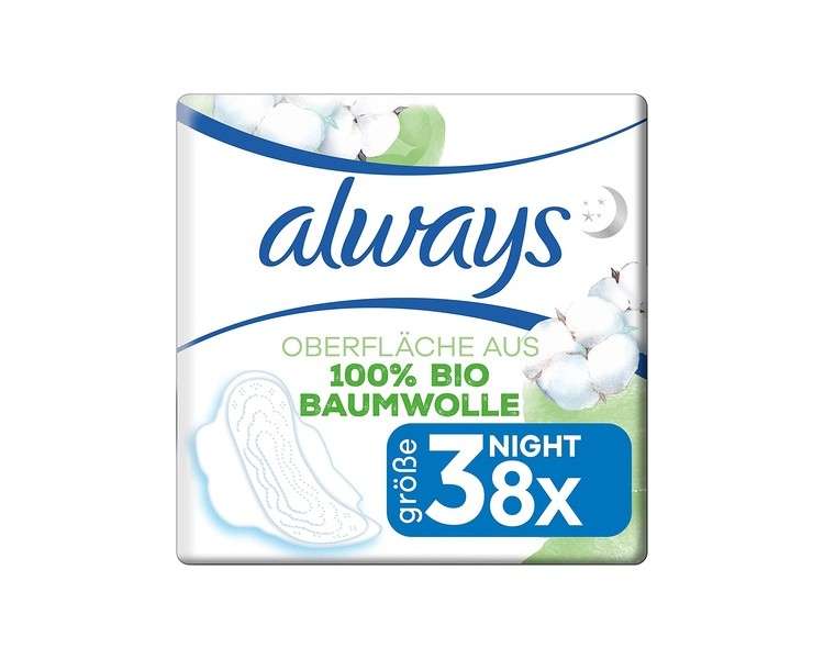 Always Ultra Cotton Protection Night Pad with Wings 8 Pack