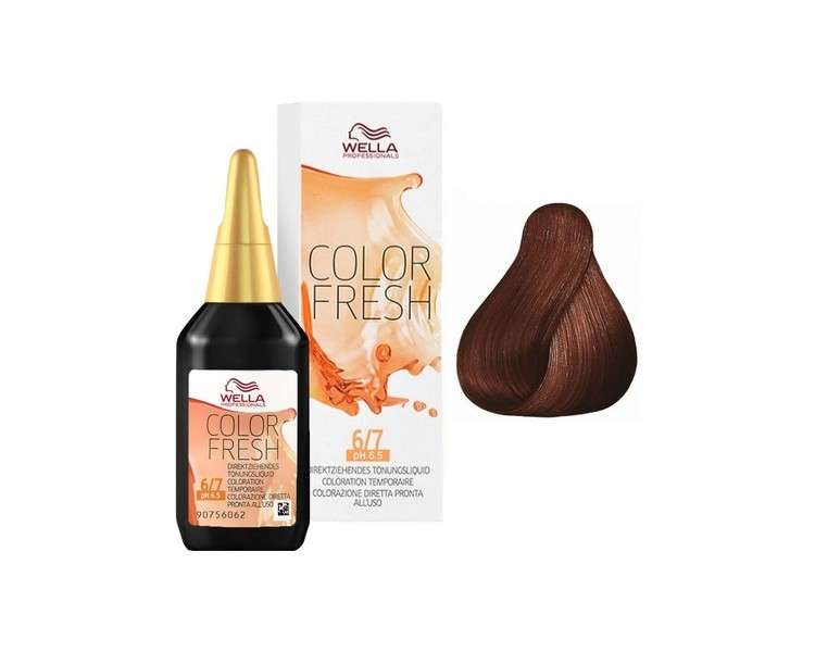 Wella Colour Fresh Semi-Permanent Hair Colour 6/7 Dark Blonde Brown 0.098kg