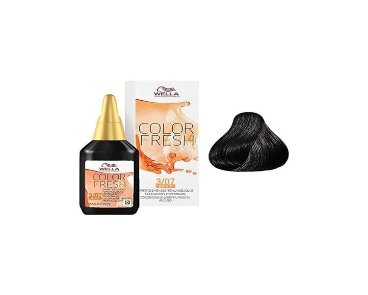 Wella Colour Fresh Semi-Permanent Hair Colour No. 3/07 Dark Natural Brunette Brown 75ml