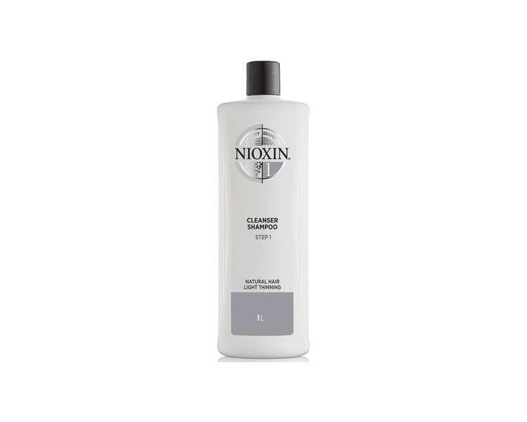 Nioxin 3-Part System 1 Natural Hair with Light Thinning Hair Treatment Scalp Therapy Hair Thickening Treatment Shampoo 1L