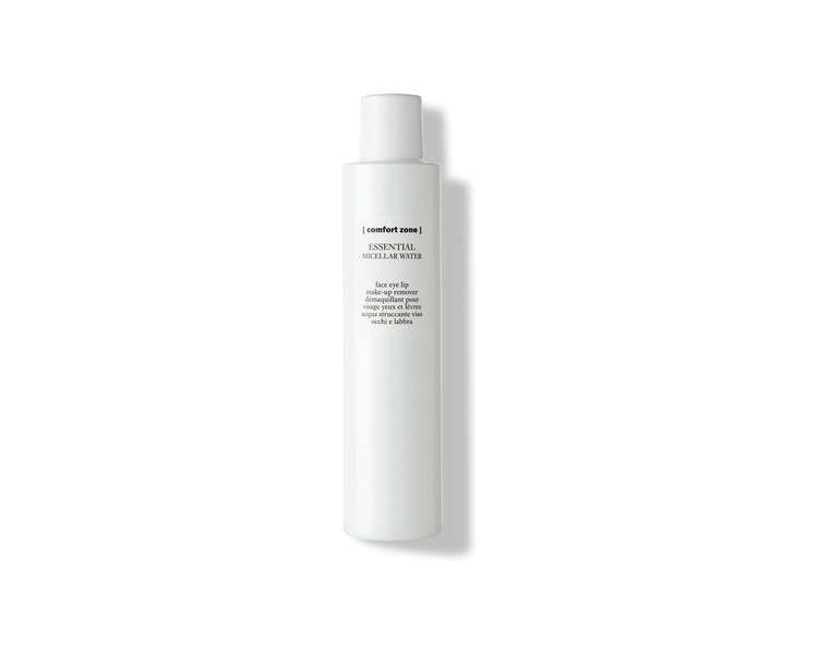 Comfort Zone Essential Micellar Water 200ml Bottle - Cleanses and Refreshes Face, Eyes, and Lips with Natural Ingredients