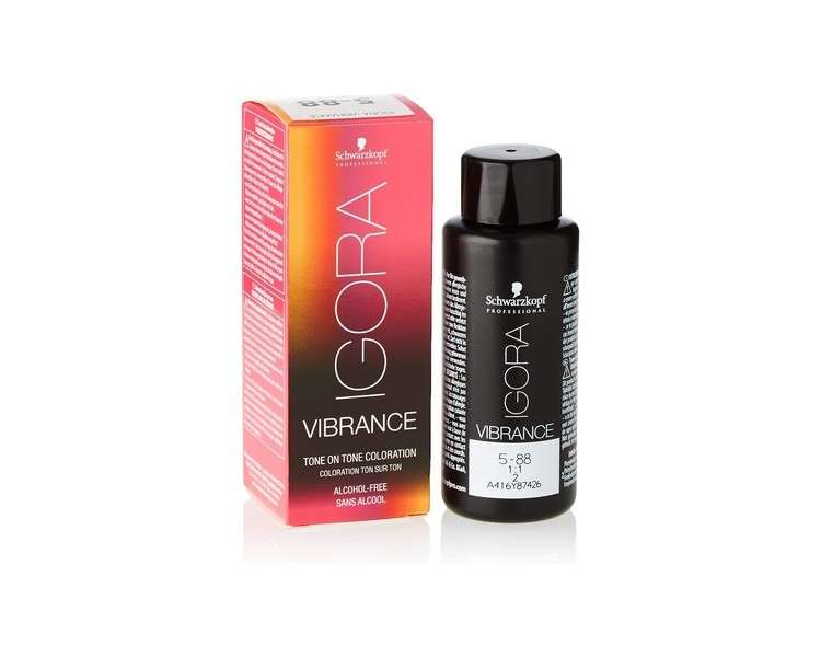 Schwarzkopf Professional Igora Vibrance Tone on Tone Hair Colour 5-88 Light Brown Red Extra 60ml