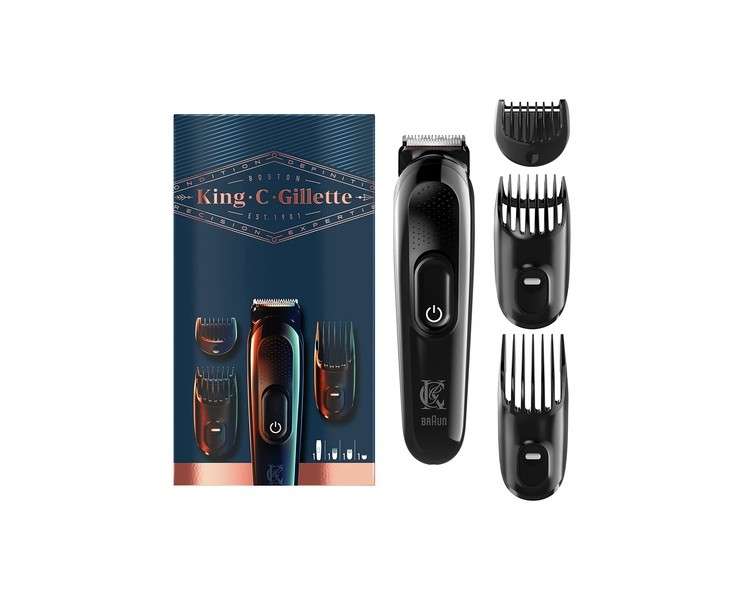 King C. Gillette Cordless Men’s Beard Trimmer Kit With 3 Interchangeable Combs