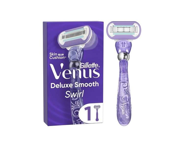 Gillette Venus Deluxe Smooth Swirl Women's Razor 1 Blade 5 Durable Blades