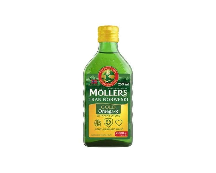 Möller's Gold Tran Norwegian Dietary Supplement Lemon 250ml