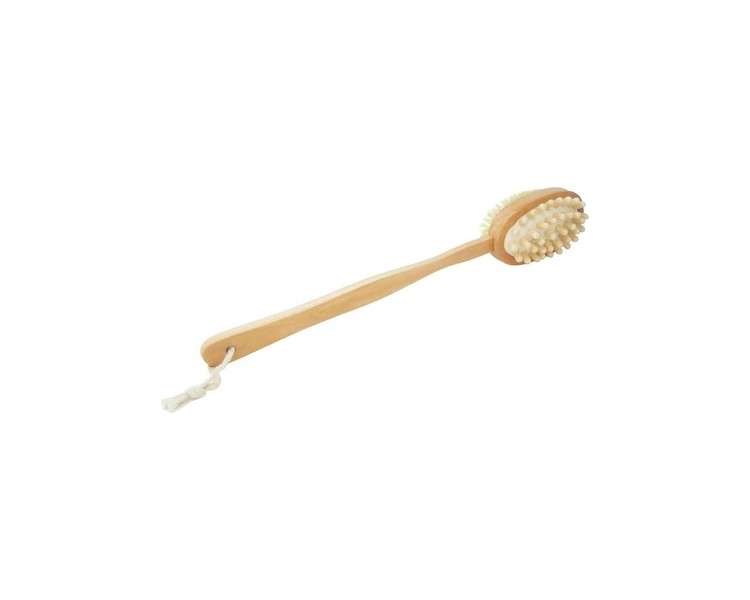 Wooden Bath & Shower Brush 2-Sided 43.2cm Long Handle Body Massage Anti-Cellulite Back