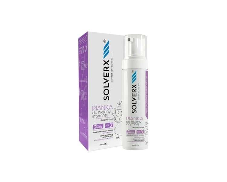 SOLVERX Sensitive Skin Intimate Hygiene Foam for Girls 3+ 200ml