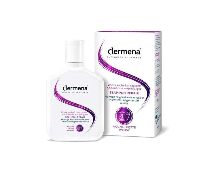 Dermena Repair Shampoo 200ml - Prevents Hair Loss, Stimulates Hair Growth, Strengthens and Regenerates Hair, Protects Against Dryness, Reduces Hair Brittleness, Protects Against Split Ends, Smoothes Hair Surface, Leaves Hair Soft