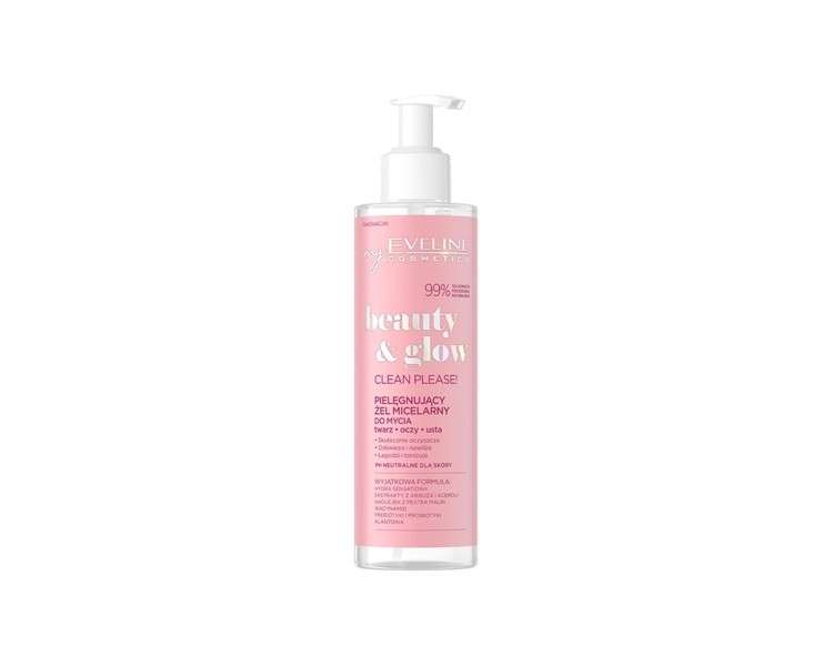 EVELINE Beauty & Glow Clean Please! Conditioning Micellar Gel for Face, Eyelids, and Lips 200ml