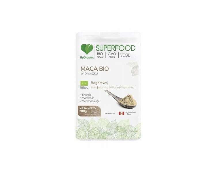 Maca BIO Superfood Powder 200g BeOrganic