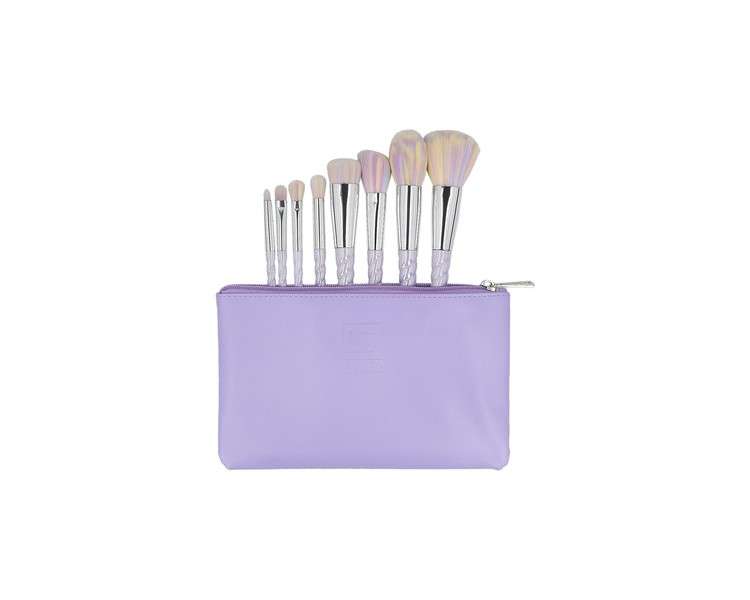 ilu Basic Set 8 Makeup Brushes with Unicorn Pastel Bag