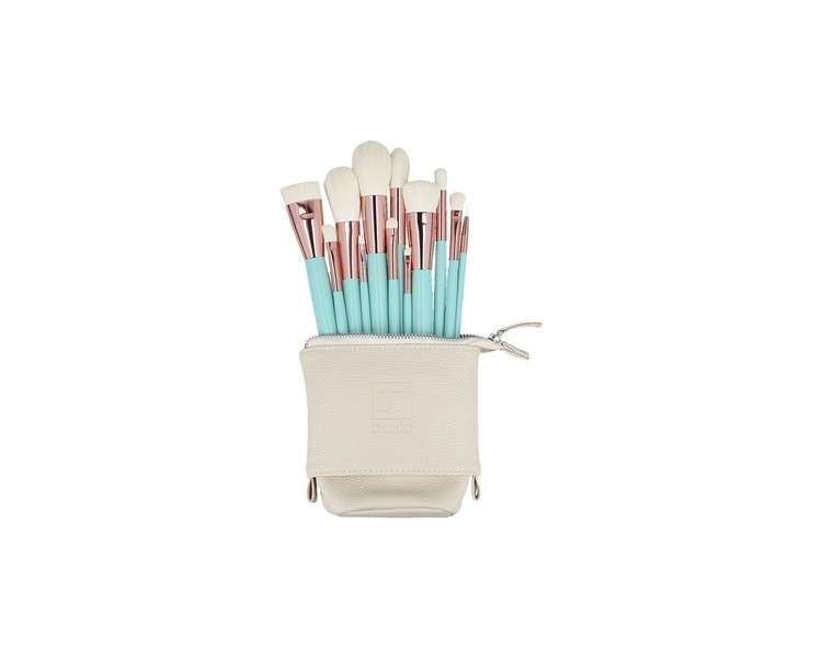 ilu Basic Set 12 Makeup Brushes with Turquoise Bag